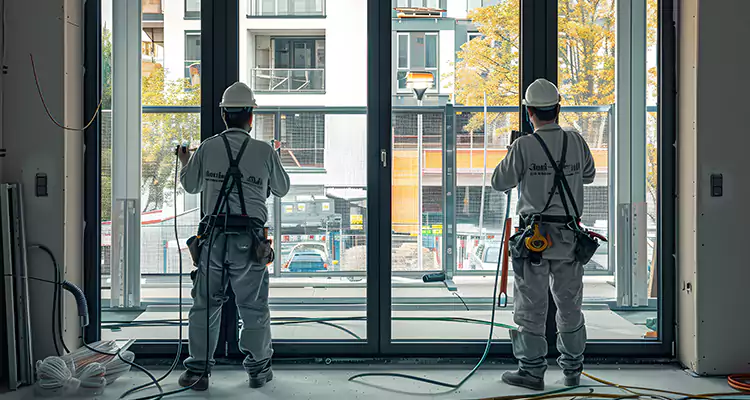 Patio Door Glass Replacement with Built-In Blinds in Sarasota Springs, FL
